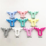 Chenkai 5PCS Silicone Animal Antlers Pacifier Teether Baby Deer Head Toy