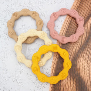 Chenkai 5PCS Flower Silicone Teether Rings BPA-Free