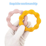 Chenkai 5PCS Flower Silicone Teether Rings BPA-Free