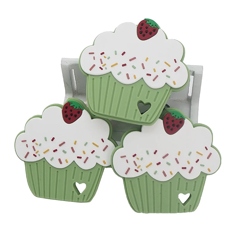 Chenkai 5PCS BPA Silicone Cake Teether Nursing Toys For Baby