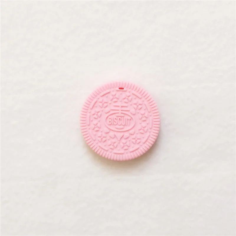 Chenkai 5PCS BPA Silicone Cookie Teether Baby Shower Nursing Necklace Toy
