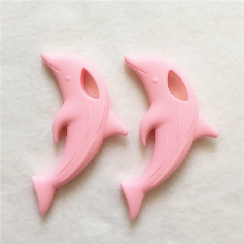 Chenkai 5PCS Dolphin Teether Baby Shower Sensory Toy