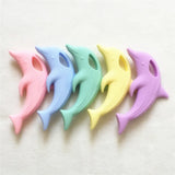Chenkai 5PCS Dolphin Teether Baby Shower Sensory Toy