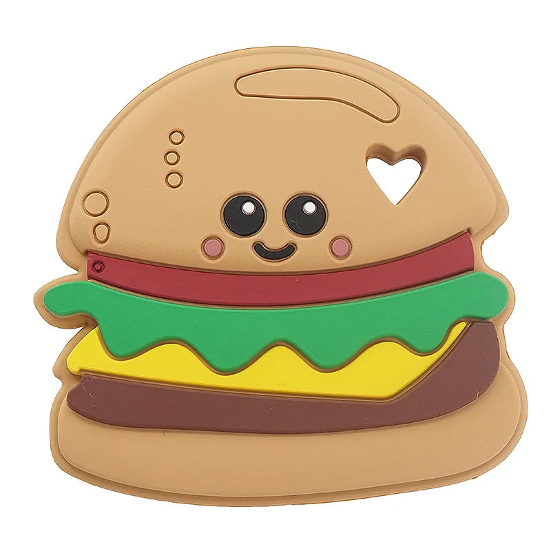 Chenkai 5PCS BPA Silicone Hamburger Teethers Sensory Chewing Pacifier