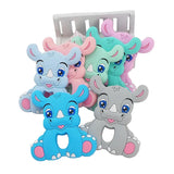 Chenkai 5PCS BPA Silicone Rhinoceros Teethers Sensory Chewing Pacifier
