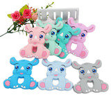 Chenkai 5PCS BPA Silicone Rhinoceros Teethers Sensory Chewing Pacifier