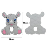Chenkai 5PCS BPA Silicone Rhinoceros Teethers Sensory Chewing Pacifier