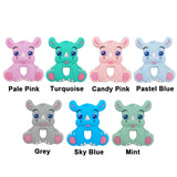 Chenkai 5PCS BPA Silicone Rhinoceros Teethers Sensory Chewing Pacifier