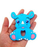 Chenkai 5PCS BPA Silicone Rhinoceros Teethers Sensory Chewing Pacifier