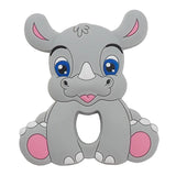 Chenkai 5PCS BPA Silicone Rhinoceros Teethers Sensory Chewing Pacifier