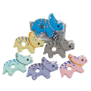 5PCS Silicone Triceratops Teethers Sensory Chewing DIY Necklace