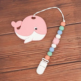 Chenkai 5PCS Silicone Whale Teether Fidget Toys Nursing Pacifier