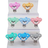 5PCS Bear Silicone Pacifier Clip Animals holder for Baby Nursing