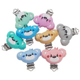 5PCS Bear Silicone Pacifier Clip Animals holder for Baby Nursing