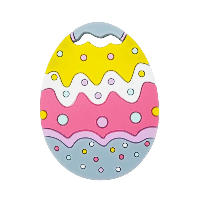5PCS Easter Egg Shape Baby Silicone Teether BPA Sensory Nursing Pacifier DIY