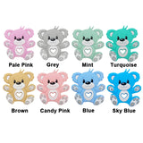 Chenkai 5PCS Silicone Bear Teethers for Baby Nursing