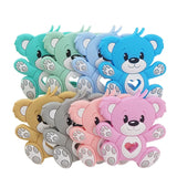 Chenkai 5PCS Silicone Bear Teethers for Baby Nursing