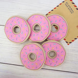 Chenkai 5PCS Silicone Donut Teether Sensory Nursing Necklace Bracelet