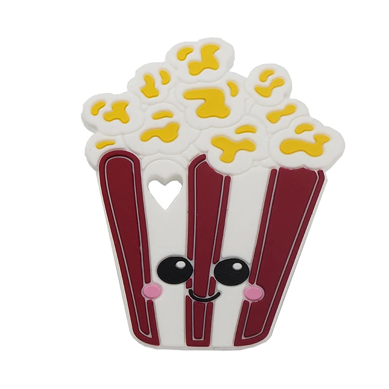 Chenkai 5PCS Silicone Popcorn Teether Cartoon Pacifier For Baby