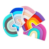 Chenkai 5PCS Silicone Rainbow Baby Teether BPA-Free DIY Infant Necklace Pendant