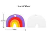 Chenkai 5PCS Silicone Rainbow Baby Teether BPA-Free DIY Infant Necklace Pendant