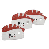 Chenkai 5PCS Silicone Sushi Teethers BPA-Free Infant Sensory Pacifier Toy