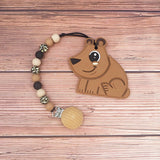 Chenkai 5pcs Bear Silicone Teethers BPA Free Baby Teething Chewing Pendant