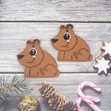 Chenkai 5pcs Bear Silicone Teethers BPA Free Baby Teething Chewing Pendant