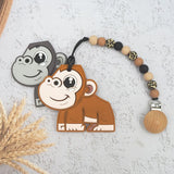 5pcs Silicone Chimpanzee Teethers DIY Nursing Sensory Teething Dummy Jewelry