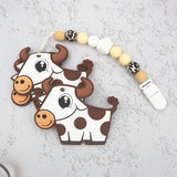 5pcs Silicone Animal Teether Baby Sensory Teething Toy DIY Chewing Pendant