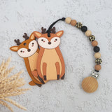 5pcs Silicone Deer Cat Fox Teether for Baby Chewing Pendant Sensory Teething