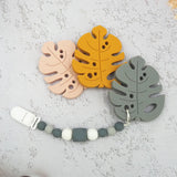 Chenkai 5pcs Silicone Leaf Teether BPA DIY Baby Chewing Pendant Nursing Sensory