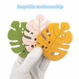 Chenkai 5pcs Silicone Leaf Teether BPA DIY Baby Chewing Pendant Nursing Sensory