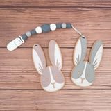 5pcs Silicone Rabbit Teethers BPA Free Baby Chewing Pendant Teething Toys