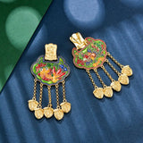 Vintage Tassel Cheongsam Necklace Ornament Hanfu Chinese Style Cloisonne Enamel