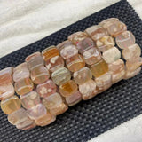 Cherry Blossom Agate Stone Beads Bracelet Gemstone DIY Bangle Gift