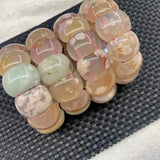 Cherry Blossom Agate Stone Bracelet - DIY Gemstone Bangle for Women