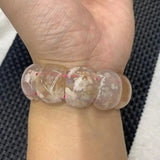 Cherry Blossom Agate Stone Bracelet - DIY Gemstone Bangle for Women