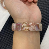 Cherry Blossom Agate Stone Beads Bracelet Gemstone DIY Bangle Gift