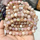 Cherry Blossom Agate Stone Beads Bracelet Natural Gemstone DIY Jewelry