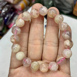 Cherry Blossom Agate Stone Beads Bracelet Natural Gemstone DIY Jewelry