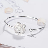 Cherry Blossom Flower 925 Silver Bangle for Women S-B211