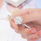 925 Sterling Silver Cherry Blossom Flower Opening Bangle for Women