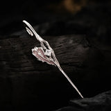 Cherry Blossom Powder Love Ear Hanging High Level Sweetheart Series S925