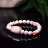 Natural Cherry Blossoms Crystal Bracelet 8mm Beads Bucket Bead Lucky for Women