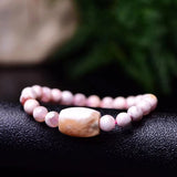 Natural Cherry Blossoms Crystal Bracelet 8mm Beads Bucket Bead Lucky for Women