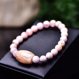 Natural Cherry Blossoms Crystal Bracelet 8mm Beads Bucket Bead Lucky for Women