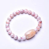 Natural Cherry Blossoms Crystal Bracelet 8mm Beads Bucket Bead Lucky for Women