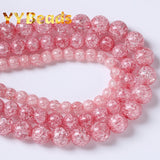 Cherry Blossoms Snow Cracked Quartz Crystal Glass Beads 4-12mm