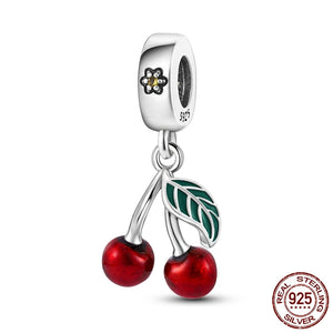 Cherry Charm Beads for Bracelet Necklace 925 Silver